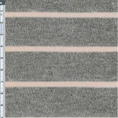 1 1/2 YD PC-Beige/Black Stripe Knit Fabric