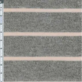 1 3/8 YD PC-Beige/Black Stripe Knit Fabric