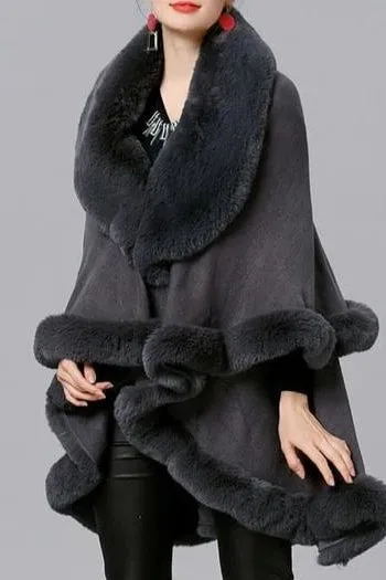 Amelia Faux Fur Poncho