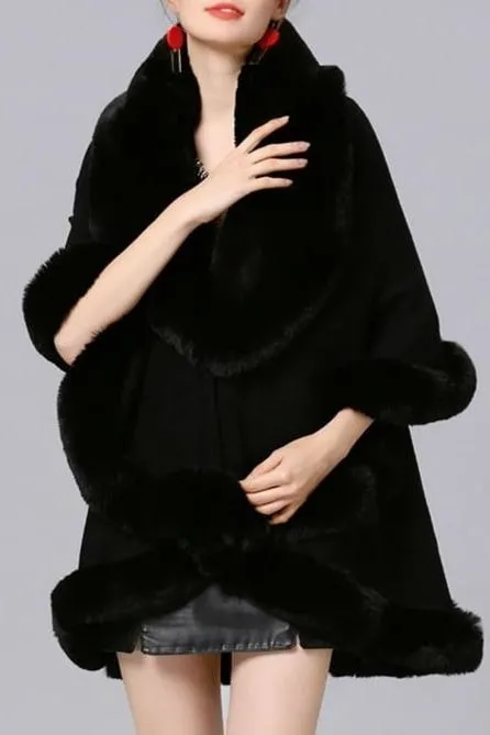 Amelia Faux Fur Poncho