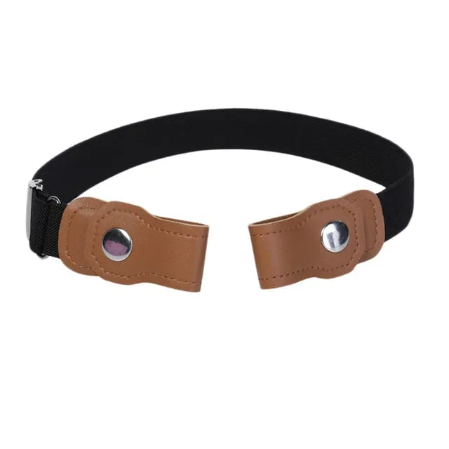 AWAYTR Unisex Buckle-Free Elastic Women Men No Buckle Adjustable Belt