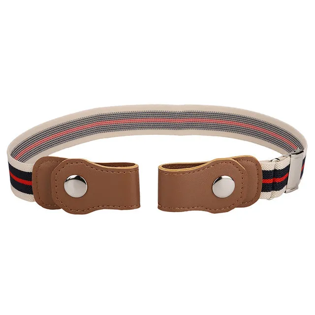 AWAYTR Unisex Buckle-Free Elastic Women Men No Buckle Adjustable Belt