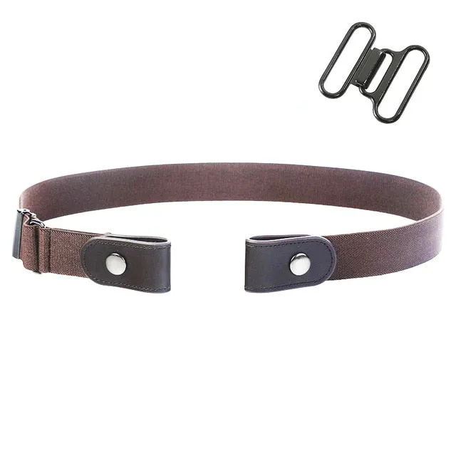 AWAYTR Unisex Buckle-Free Elastic Women Men No Buckle Adjustable Belt