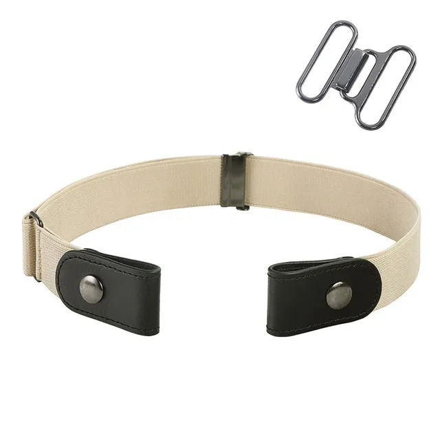 AWAYTR Unisex Buckle-Free Elastic Women Men No Buckle Adjustable Belt