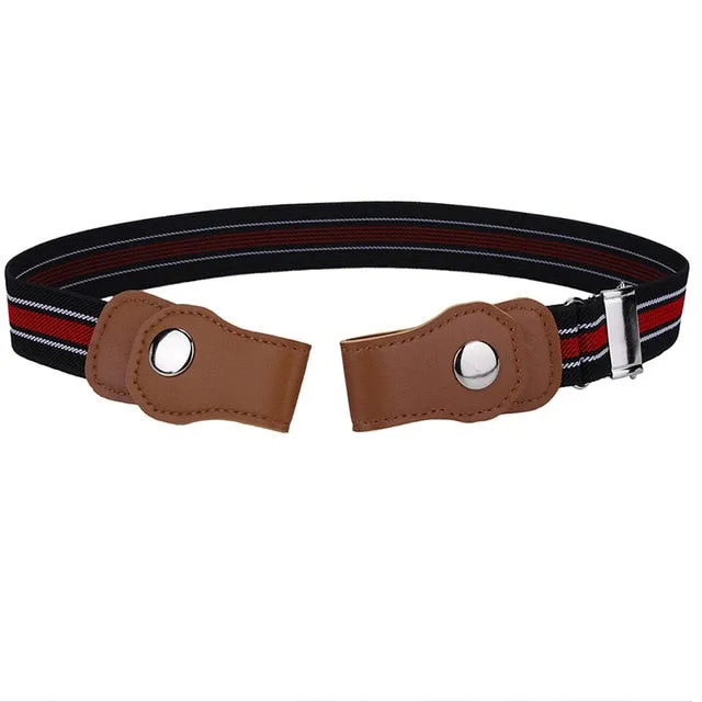 AWAYTR Unisex Buckle-Free Elastic Women Men No Buckle Adjustable Belt