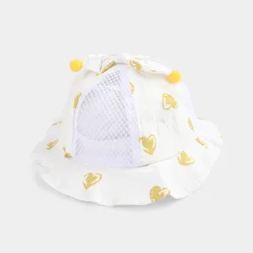 Baby Round Cap/Hat | 12M  | White