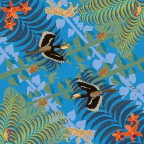 Borneo’s Wild Life in Cotton Silk Scarf