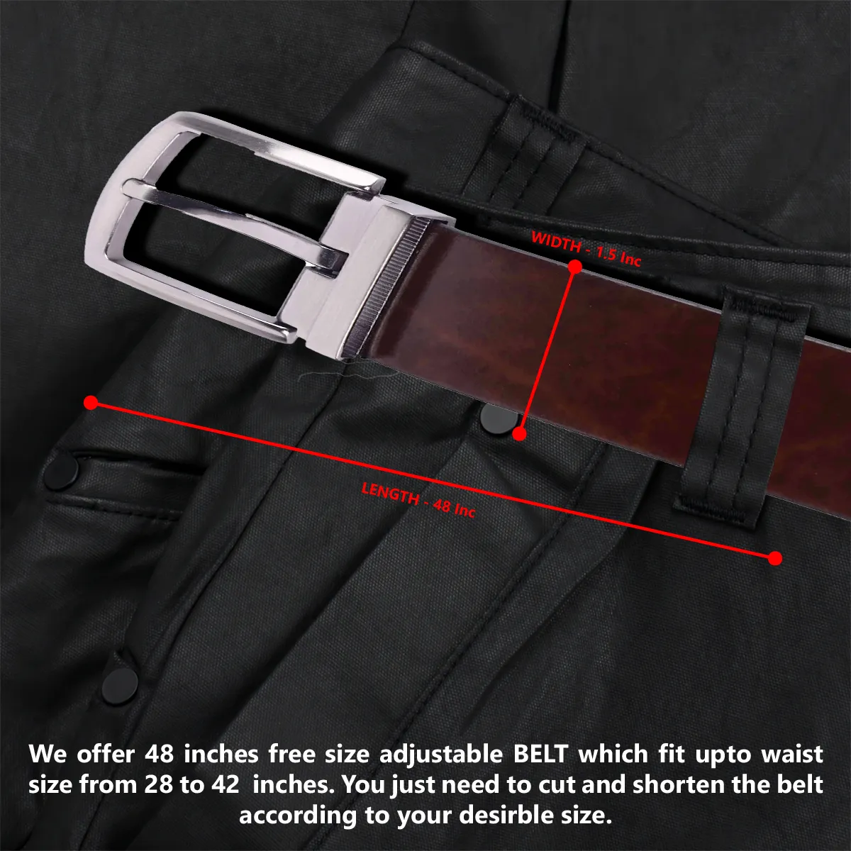 Brown Leather Belt - Elevate Your Style with this Original, Branded, Formal/Casual Belt for Men with Free