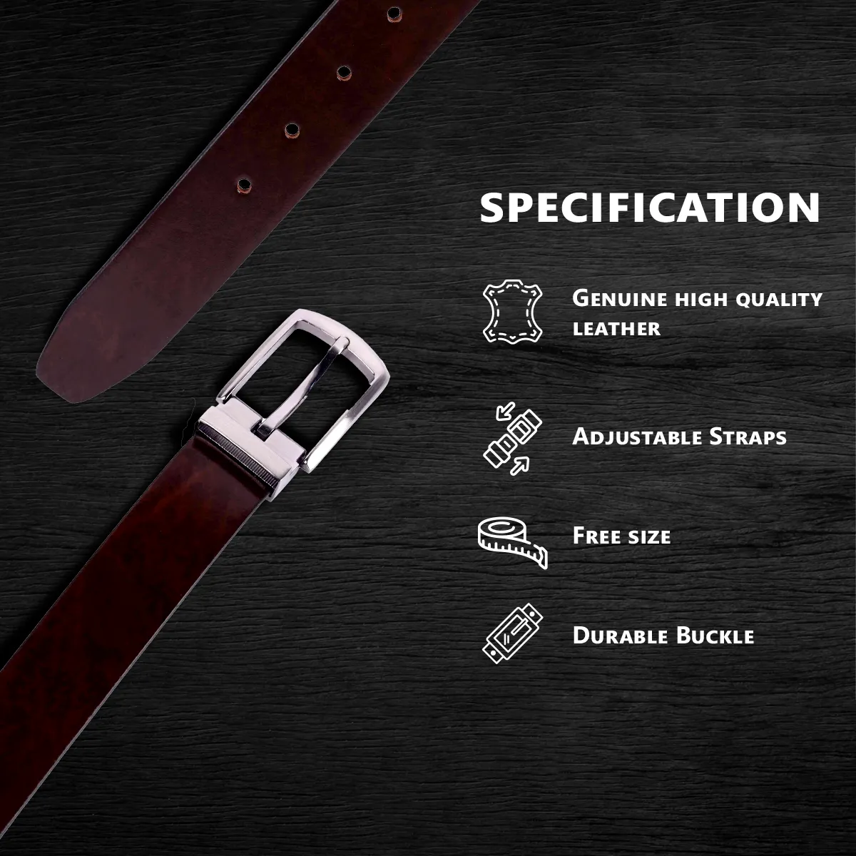 Brown Leather Belt - Elevate Your Style with this Original, Branded, Formal/Casual Belt for Men with Free