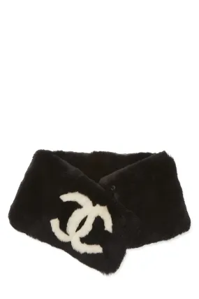 Chanel,  Black Fur 'CC' Muffler, Black