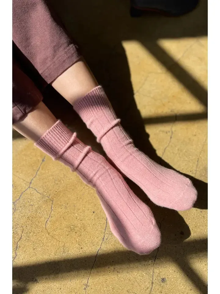 Classic Cashmere Socks (Rose Petal)