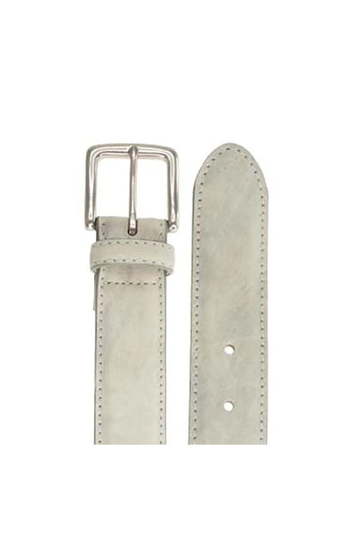 Colombia Washed Calfskin Leather Belt in Grey by T.B. Phelps