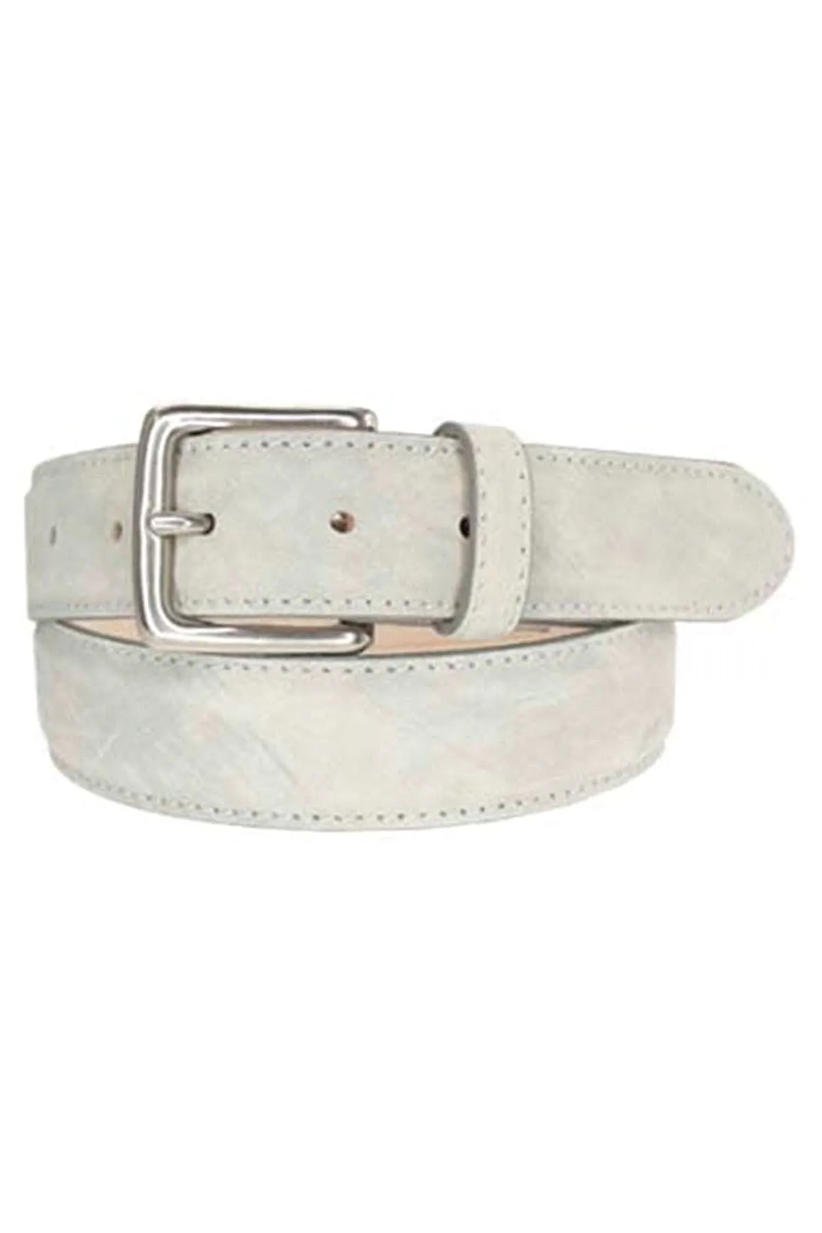 Colombia Washed Calfskin Leather Belt in Grey by T.B. Phelps