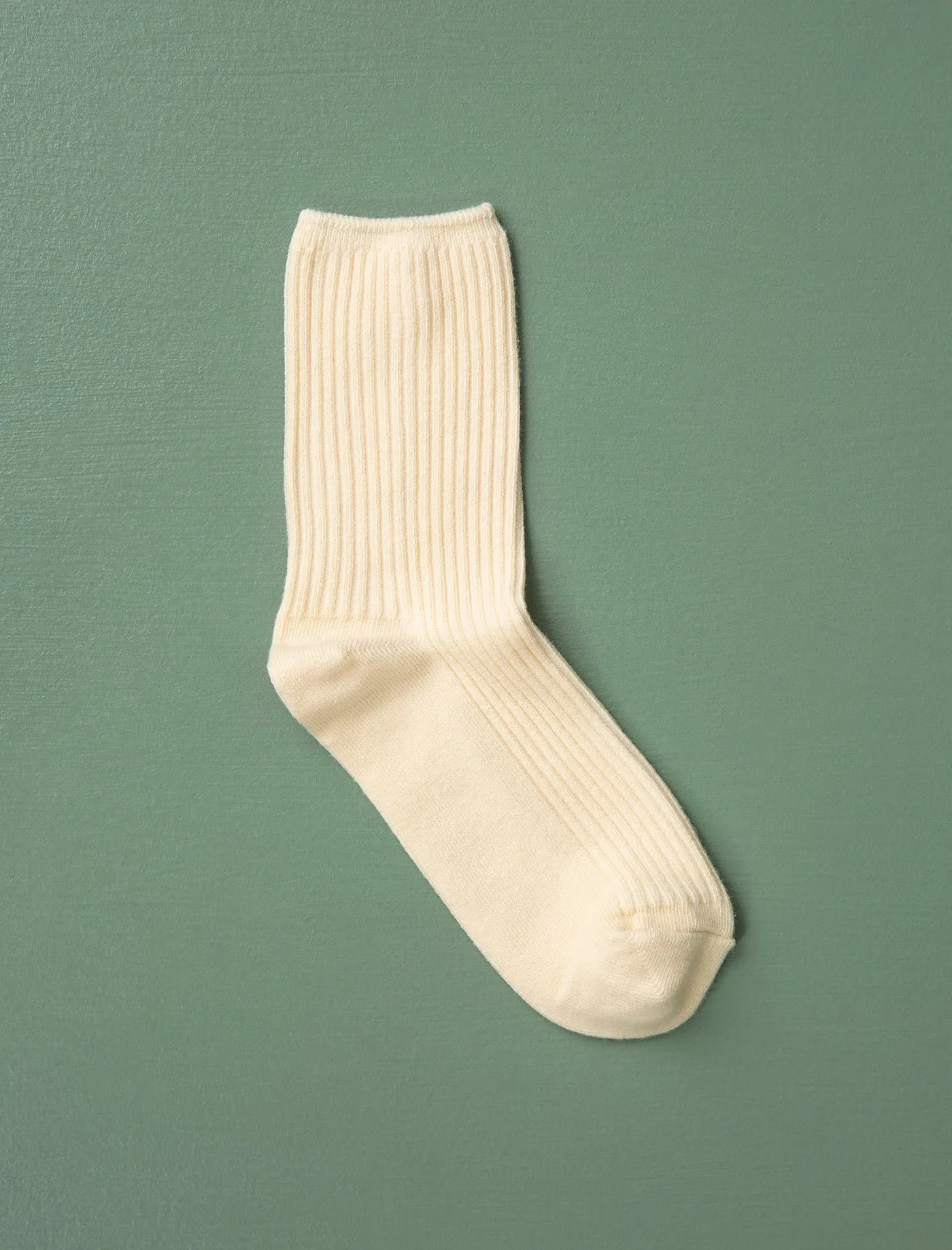 Cotton Ribbed Socks // Butter Cream