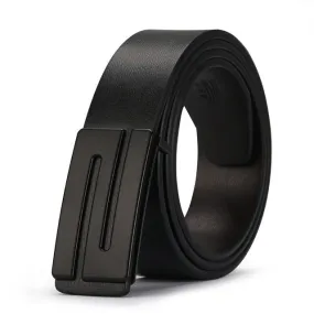 Cow Genuine Leather Smooth Buckle Belts