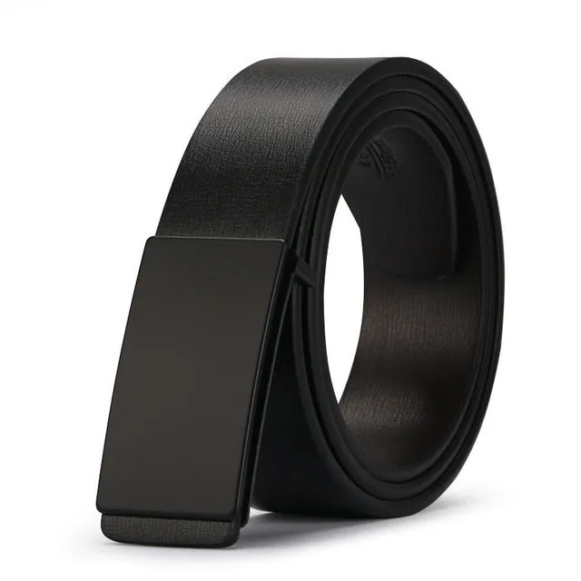 Cow Genuine Leather Smooth Buckle Belts