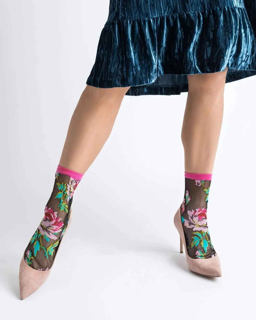 English Rose Sheer Ankle Socks