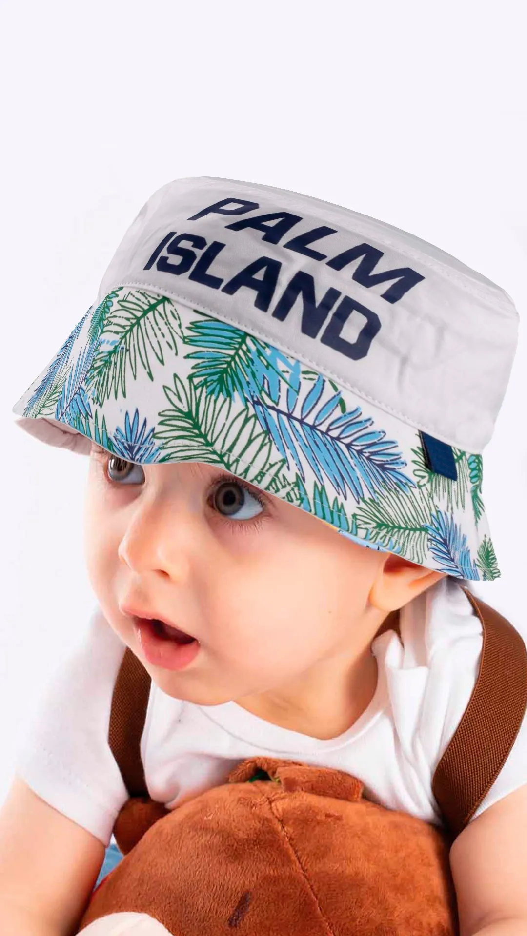 Fedora Hat for Toddlers-Palm Island Artwork Kid Hat for 4-8 Year Olds