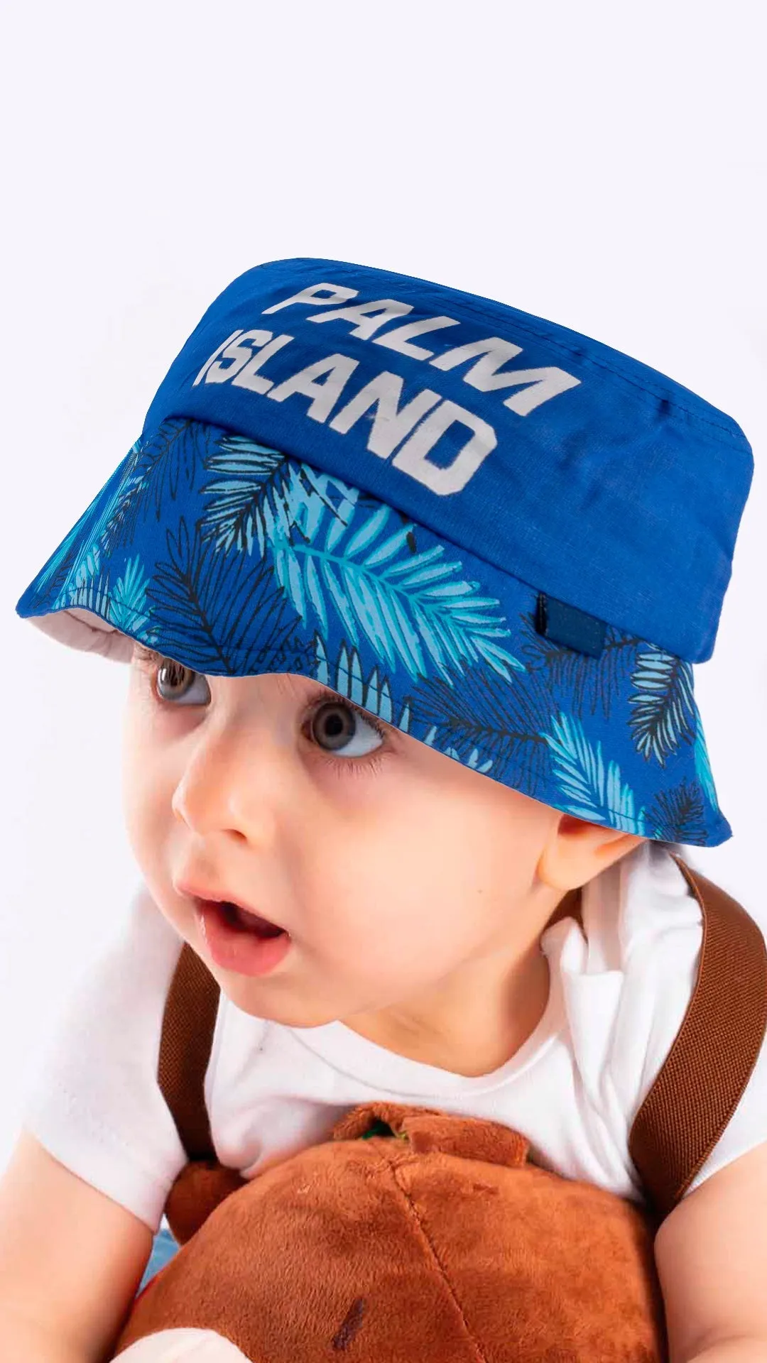 Fedora Hat for Toddlers-Palm Island Artwork Kid Hat for 4-8 Year Olds