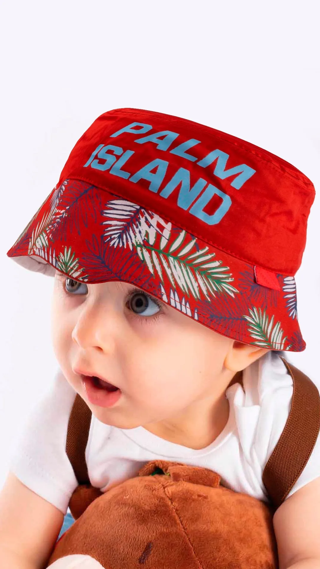 Fedora Hat for Toddlers-Palm Island Artwork Kid Hat for 4-8 Year Olds