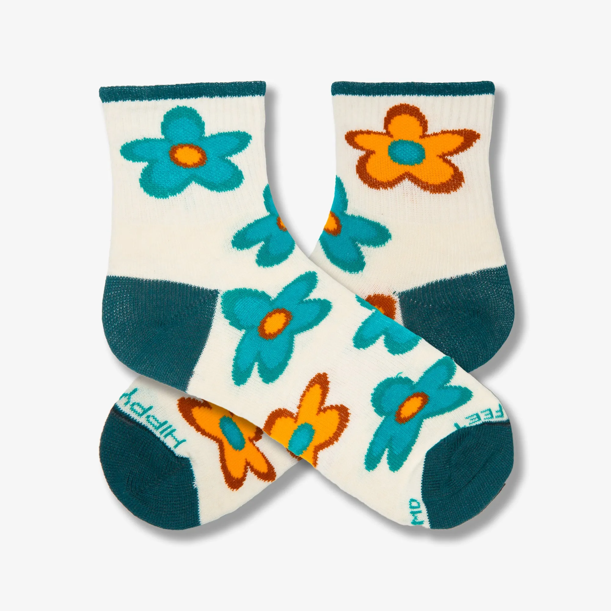 Floral Quarter Crew Socks 3-pack