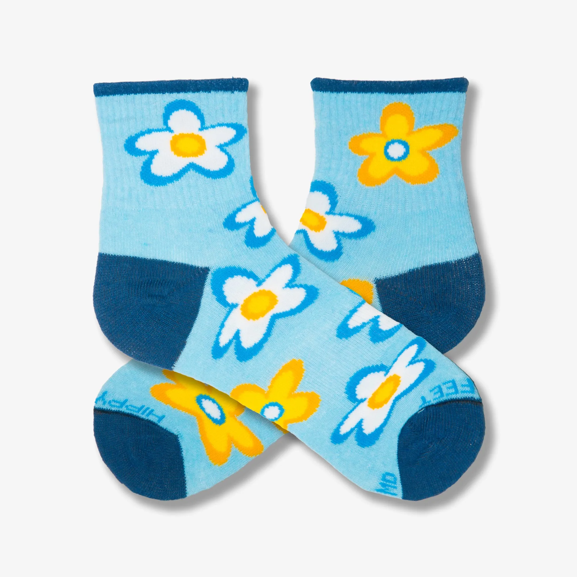 Floral Quarter Crew Socks 3-pack