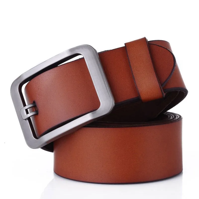 Genuine Leather belts for men High quality metal pin buckle jeans belt mens belts luxury