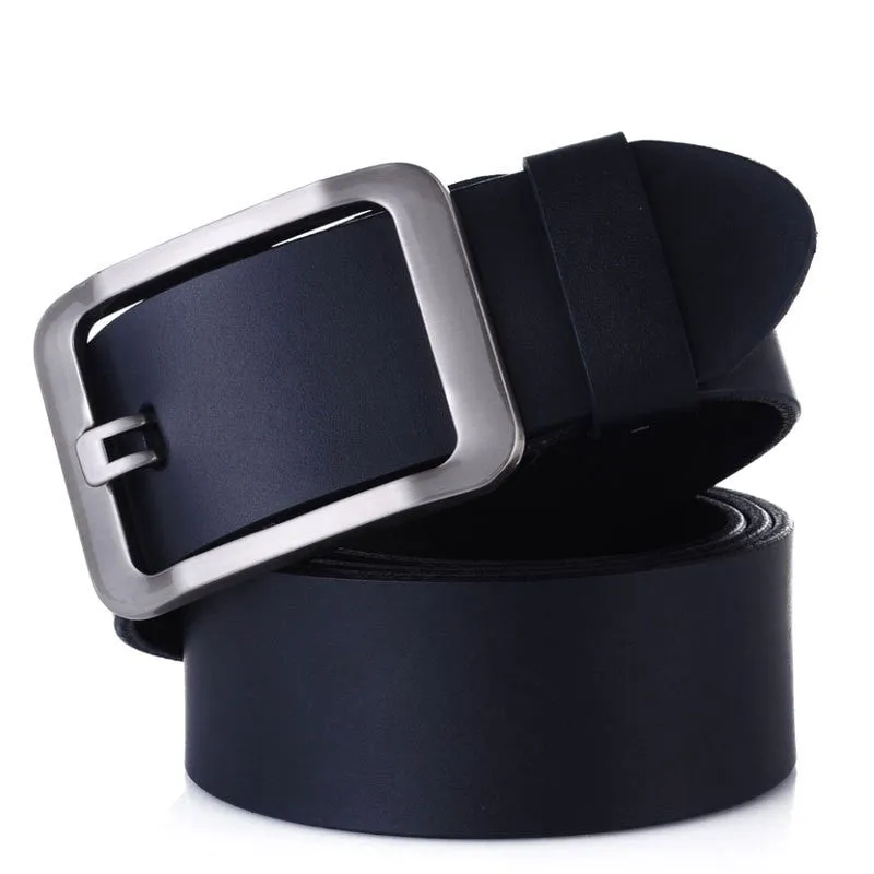 Genuine Leather belts for men High quality metal pin buckle jeans belt mens belts luxury