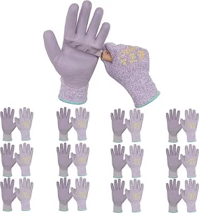 Handlandy Work Gardening Glove PU Coated Cut Resistant 1083 (12 Pairs)