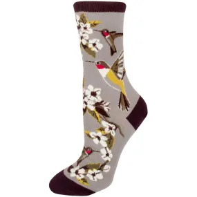 Hummingbird Garden Socks Women's Crew Sock