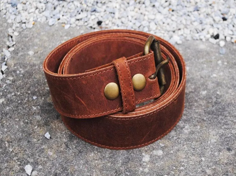 Leather Money Belt - Distressed