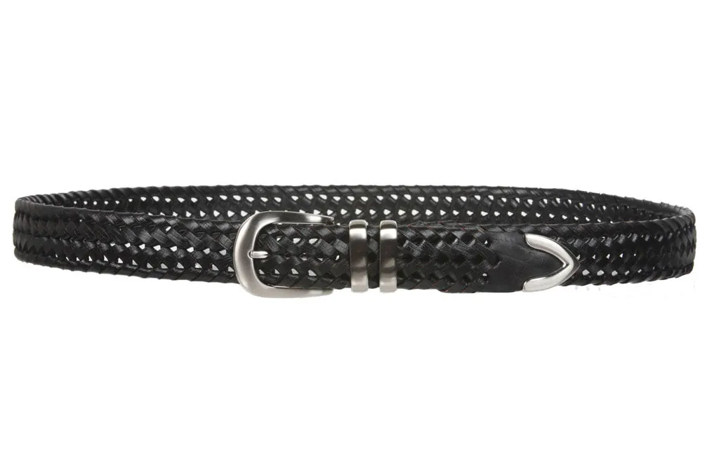 Men's 1 1/8 Inch (30 mm) Braided Leather Dress Belt