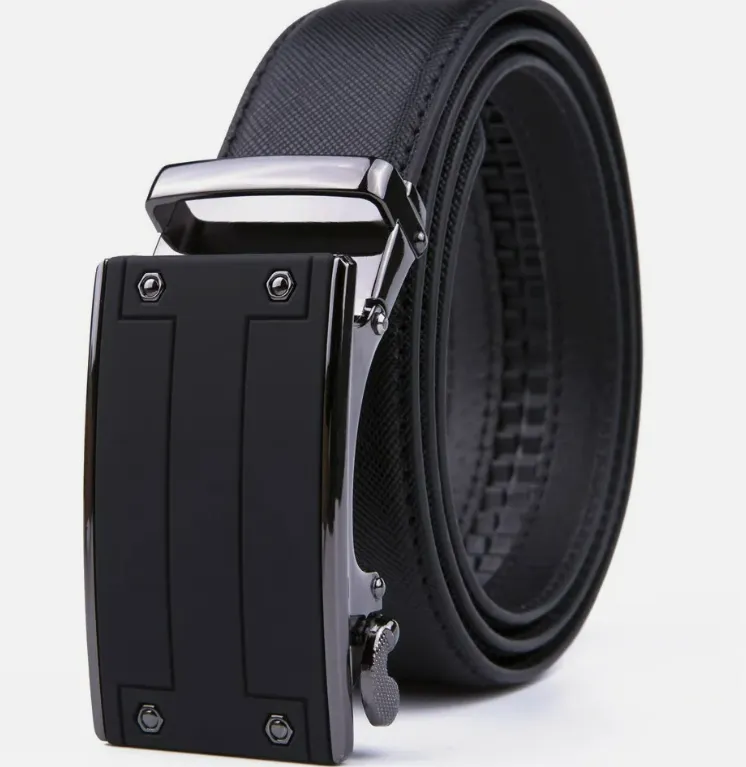 Men's Belt Leather Ratchet Belts Automatic Buckle 1.37inch Width