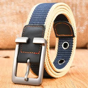 Men's Casual Canvas Belt With Pin Buckle