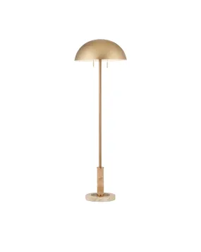 Miles 2-Light Floor Lamp in Brass & Natural