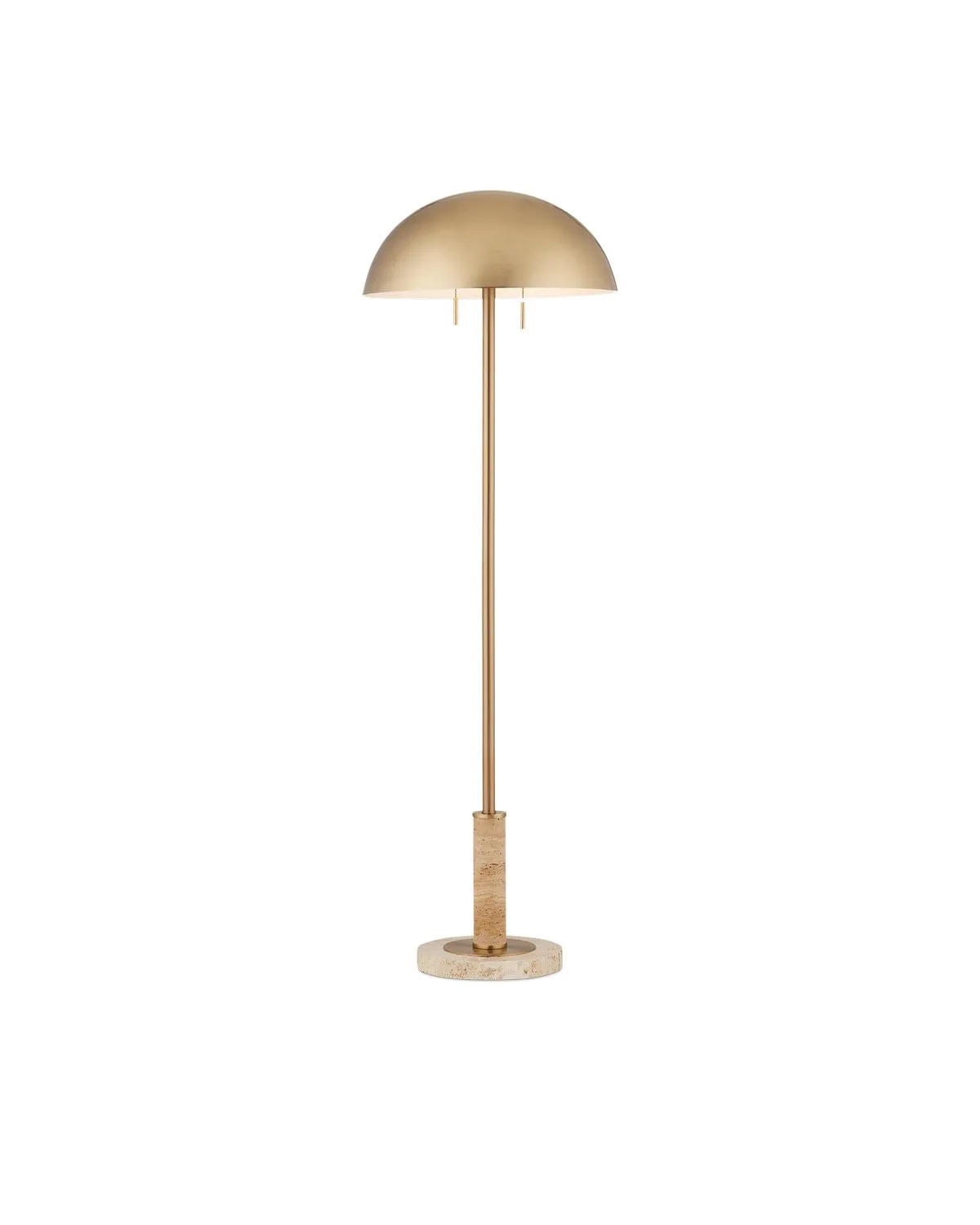 Miles 2-Light Floor Lamp in Brass & Natural