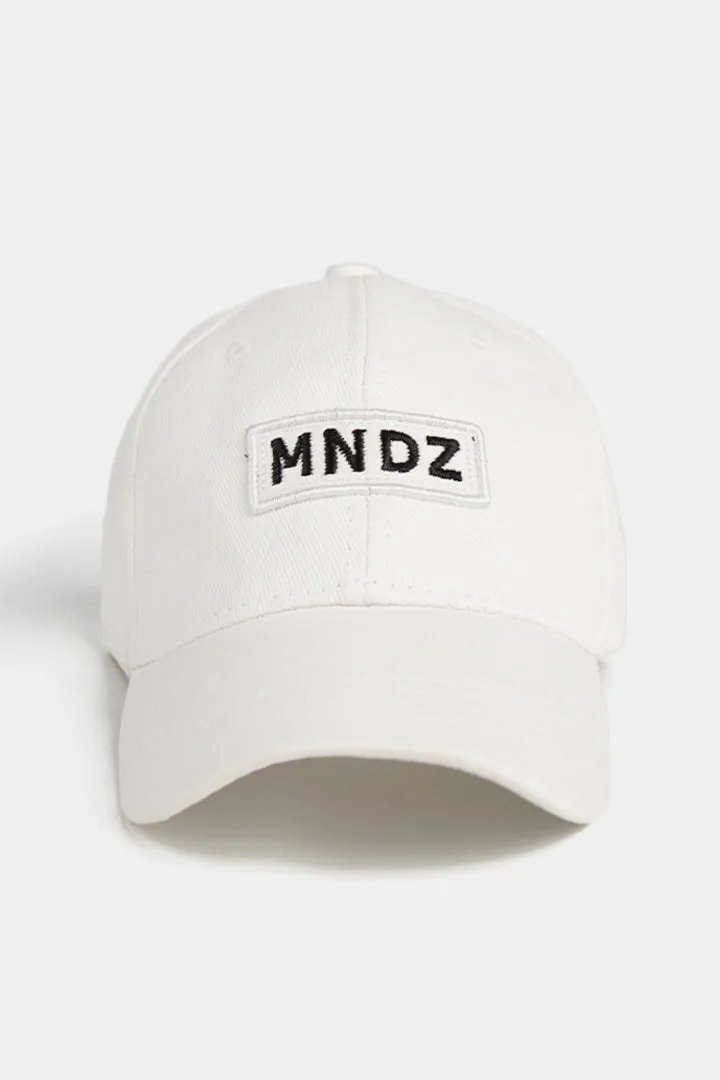 MNDZ Embroidered Cap - White