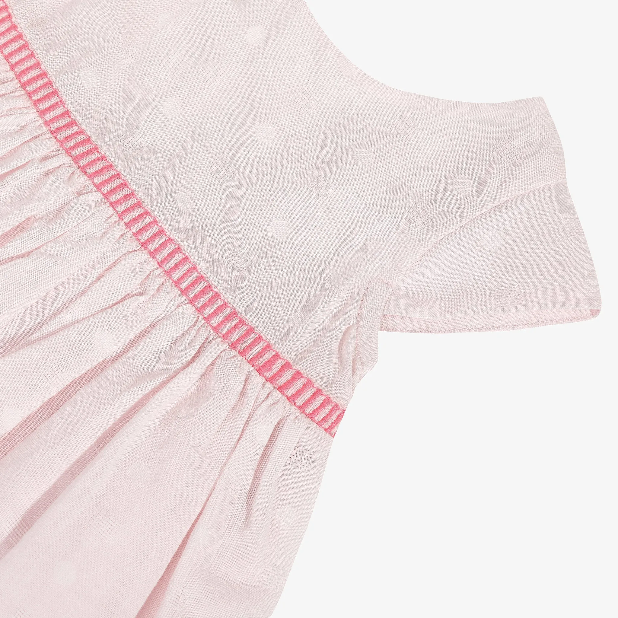 Newborn girl light pink dress and bloomer set