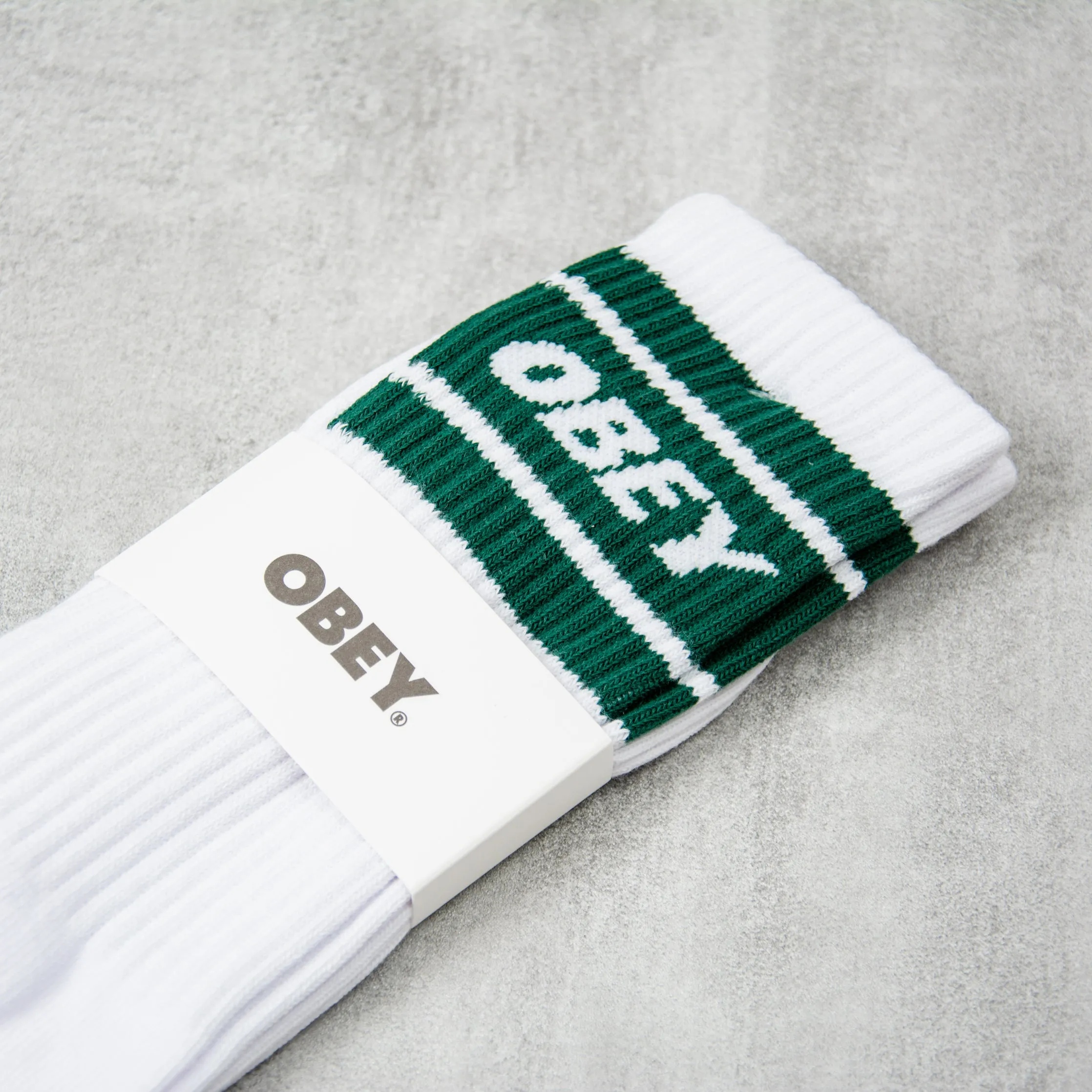 Obey Cooper II Socks - White / Botanical Garden