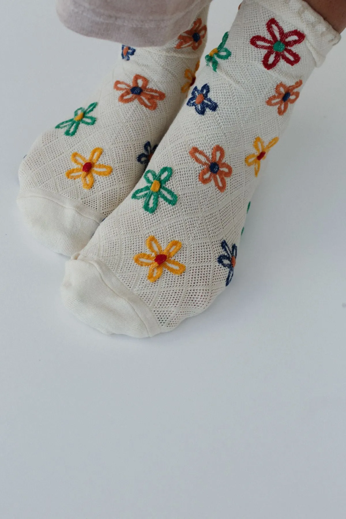 Petal Pop Socks - Ivory