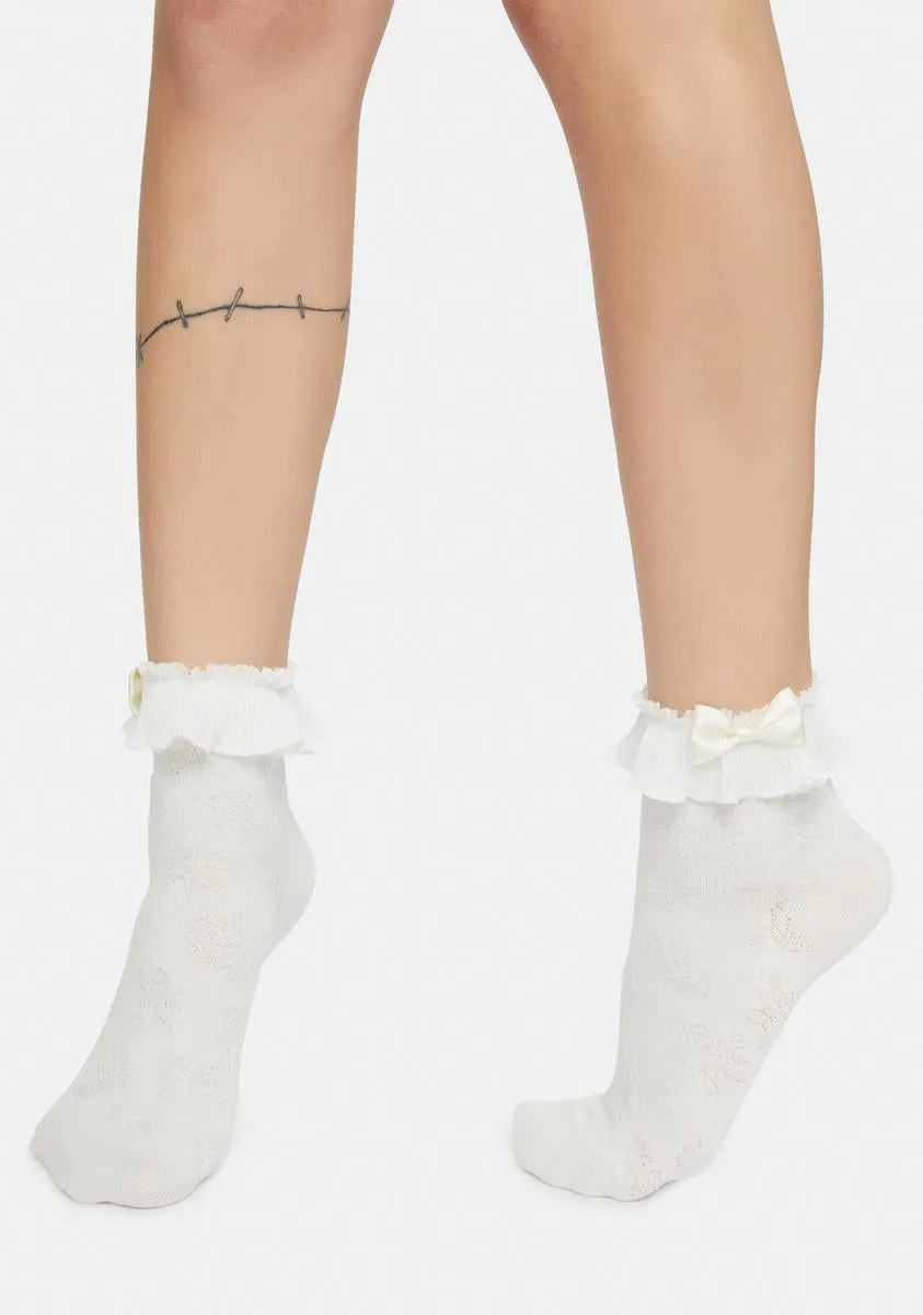 Petal Power Floral Ruffle Ankle Socks