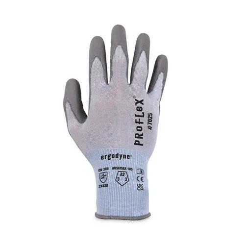 Proflex 7025 Ansi A2 Pu Coated Cr Gloves, Blue, X-large, Pair