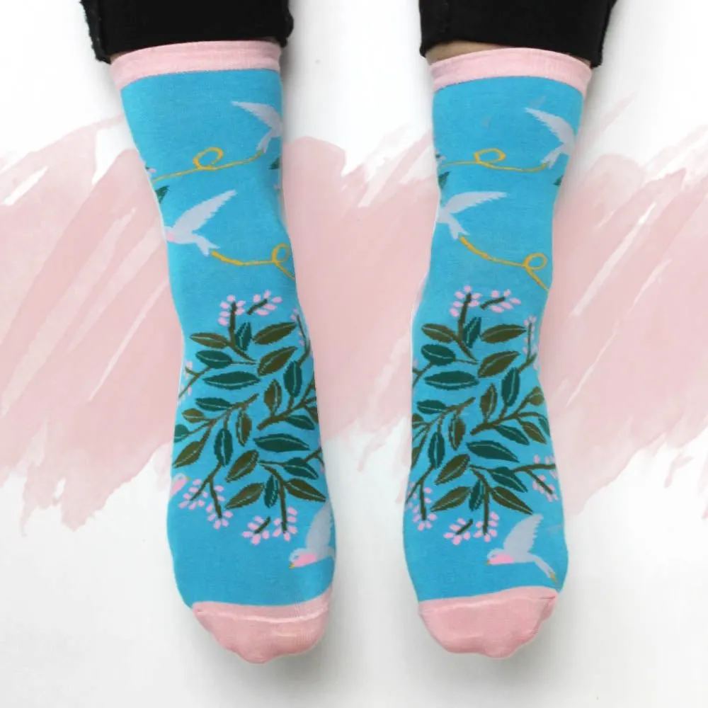 Secret Garden Birds Socks