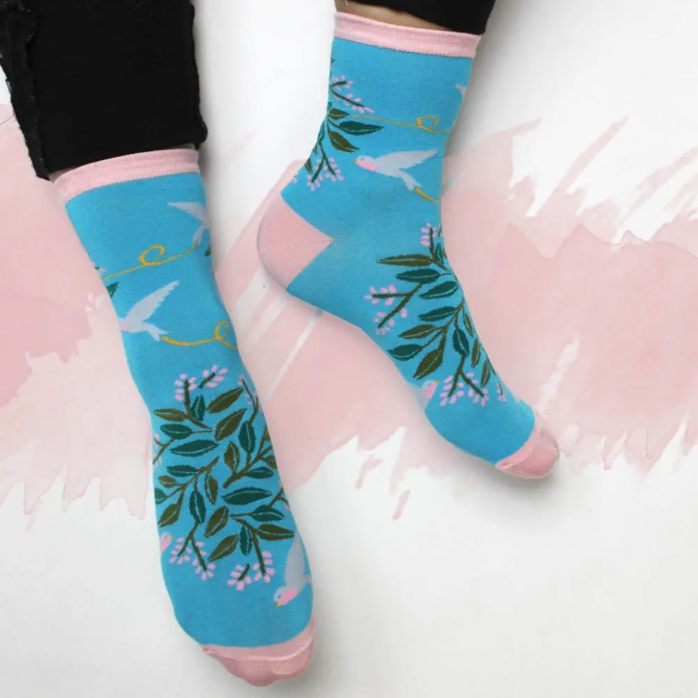 Secret Garden Birds Socks