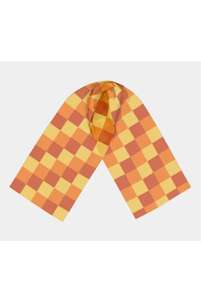 Tri-Orange Matrix Long Scarf