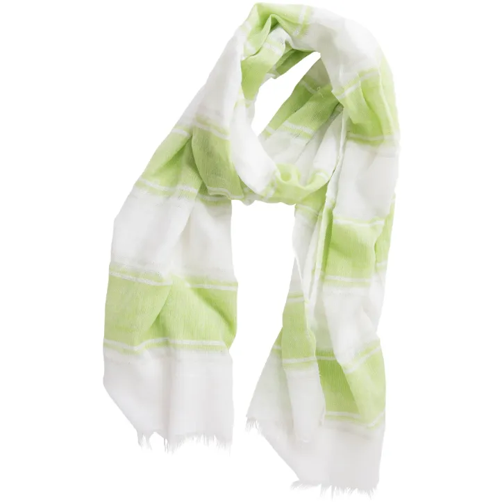 Wide Beach Stripe Green Scarf