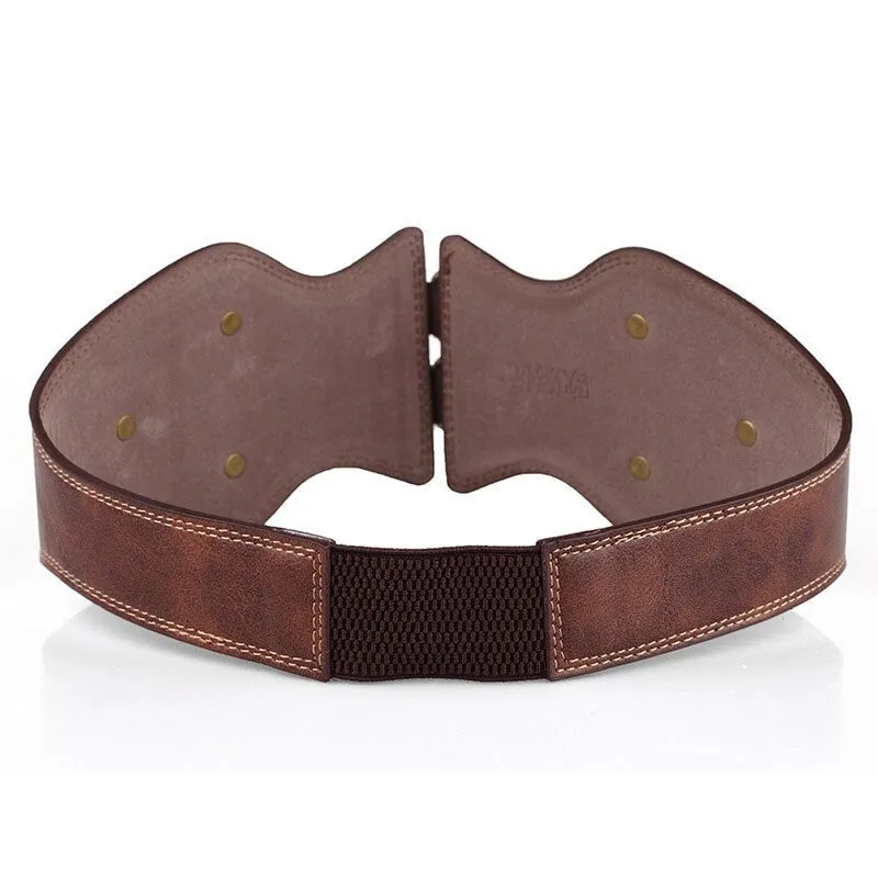 Wide faux leather Belt