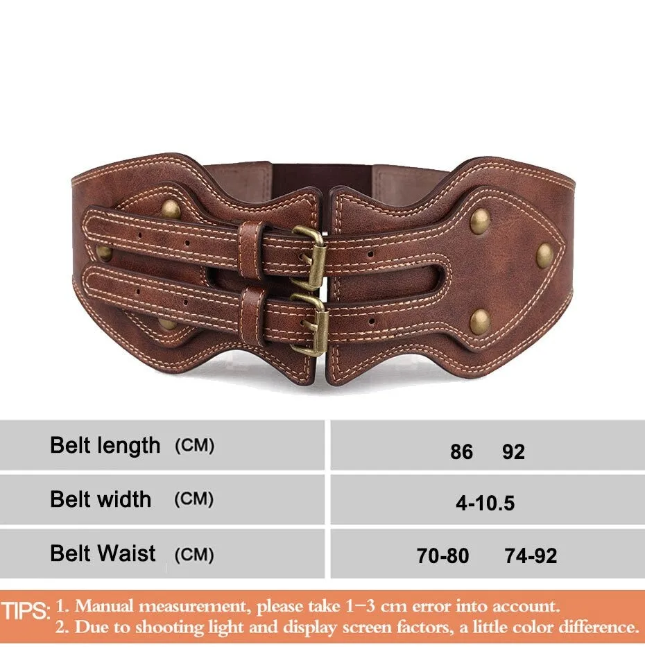 Wide faux leather Belt