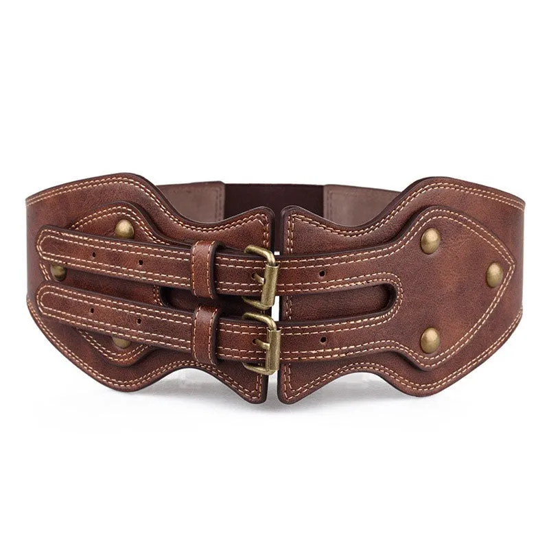 Wide faux leather Belt