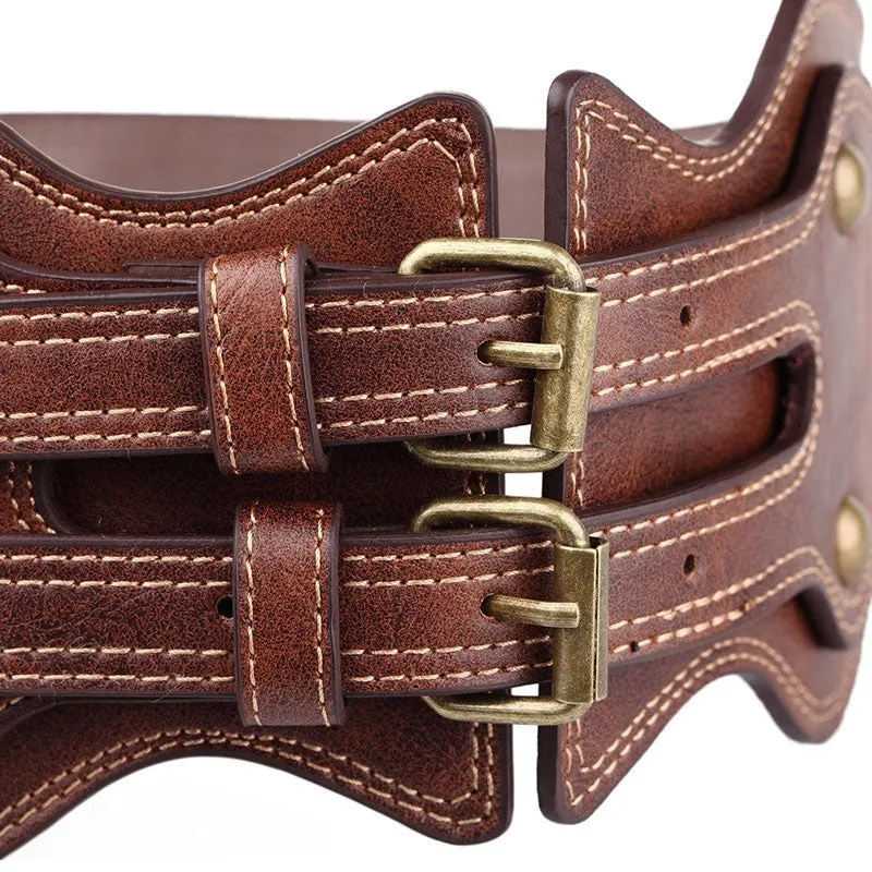 Wide faux leather Belt